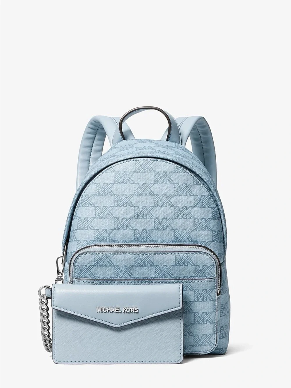 MICHAEL KORS Powder Blue Logo Signature 2-in-1 Extra Small Mini Backpack